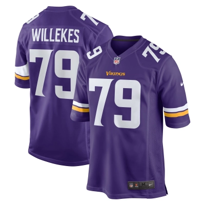 Men's Minnesota Vikings Kenny Willekes Purple Game Jersey 01