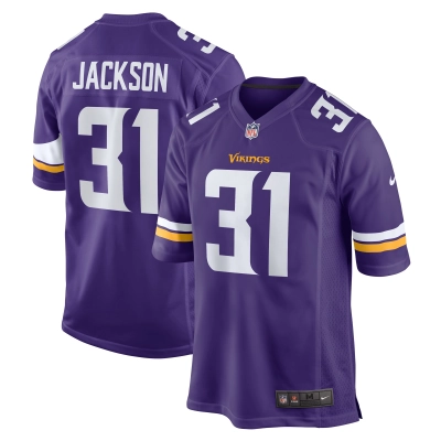 Men's Minnesota Vikings Khyree Jackson  Purple Game Jersey 01