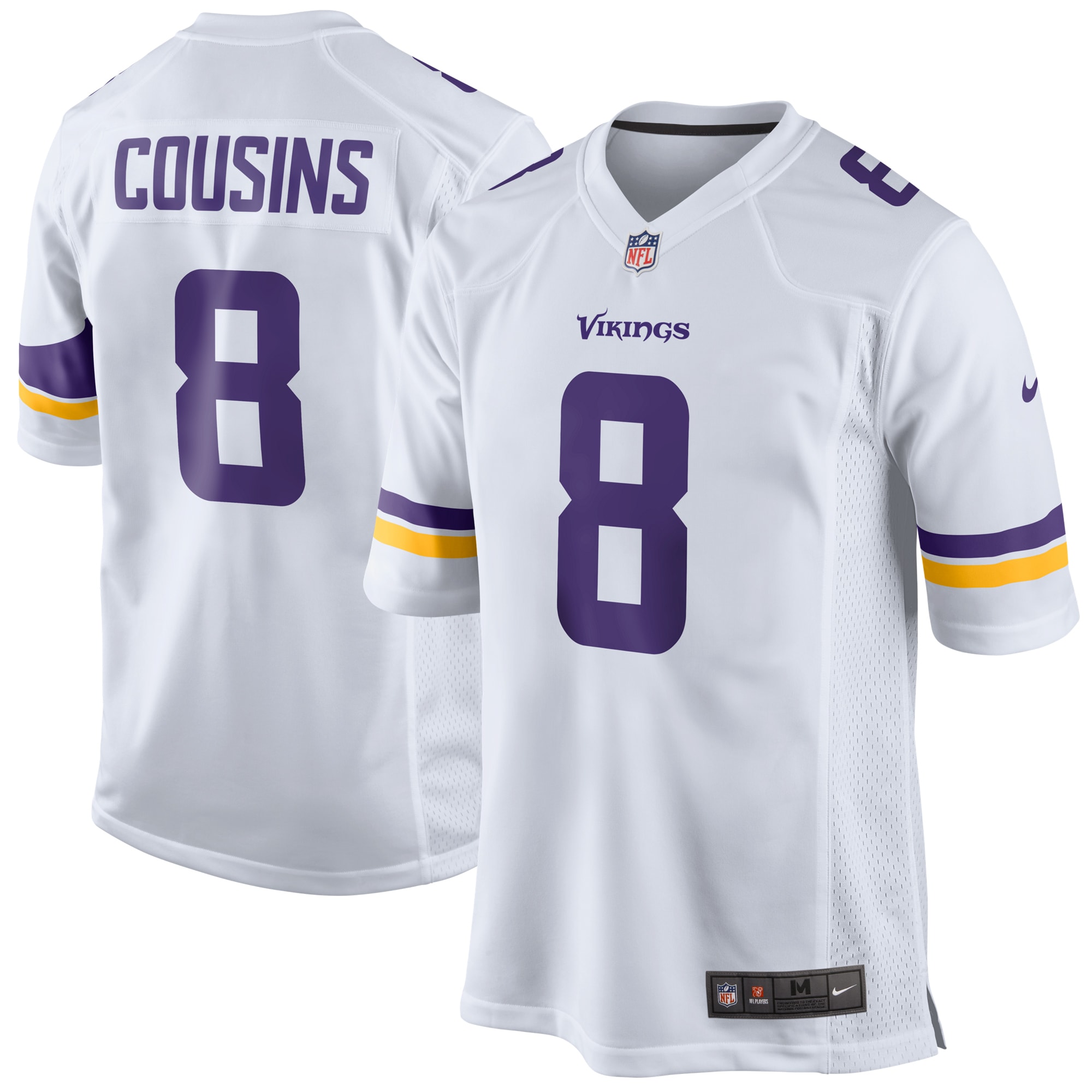 Men's Minnesota Vikings Kirk Cousins White Game Jersey