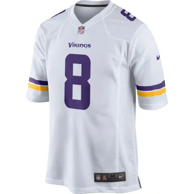 Men's Minnesota Vikings Kirk Cousins White Game Jersey 02