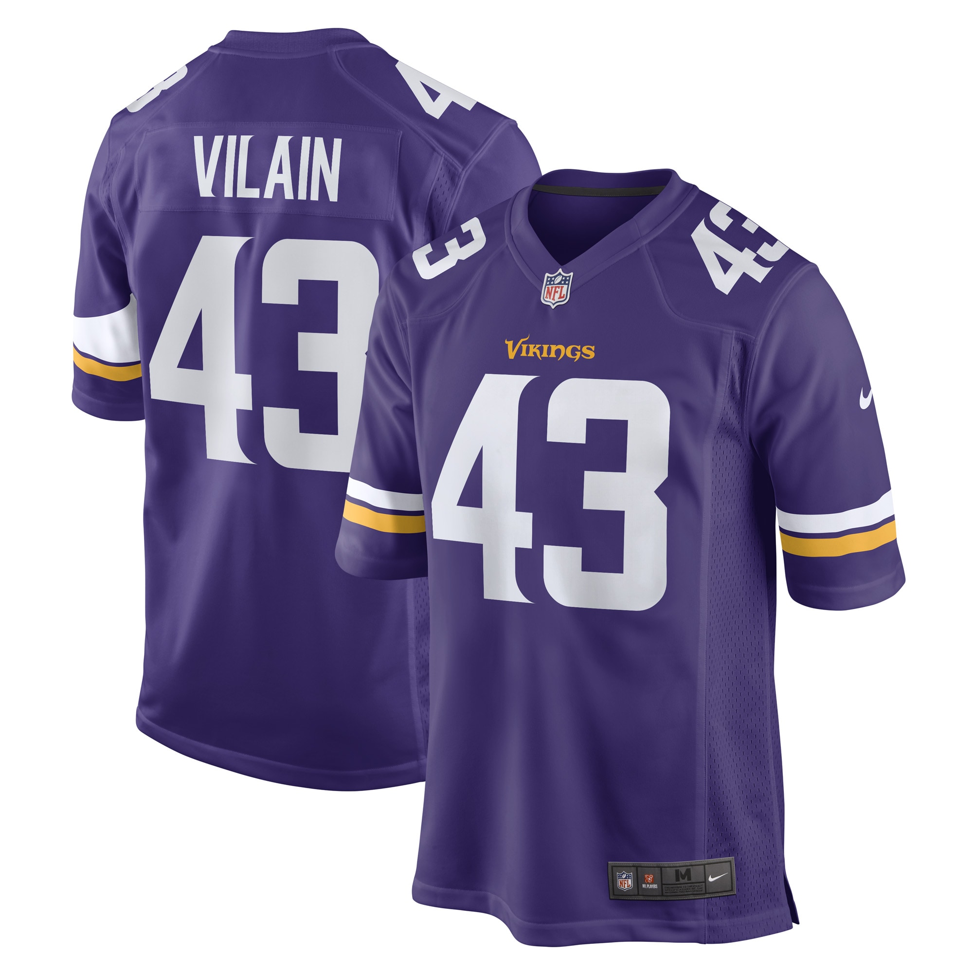 Men's Minnesota Vikings Luiji Vilain Purple Game Player Jersey