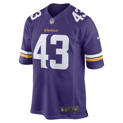 Men's Minnesota Vikings Luiji Vilain Purple Game Player Jersey 02