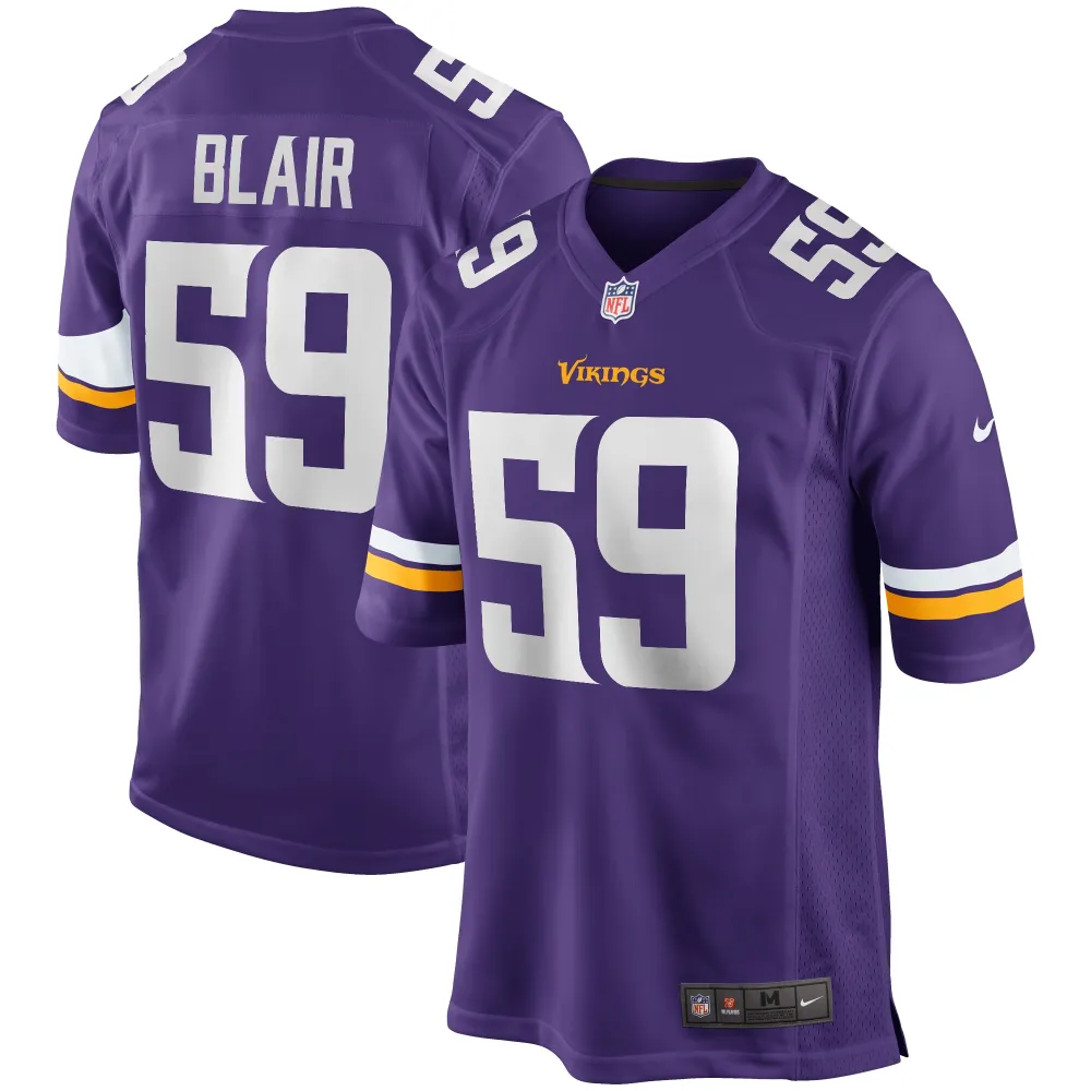 Men's Minnesota Vikings Matt Blair Purple Game Retired Player Jersey