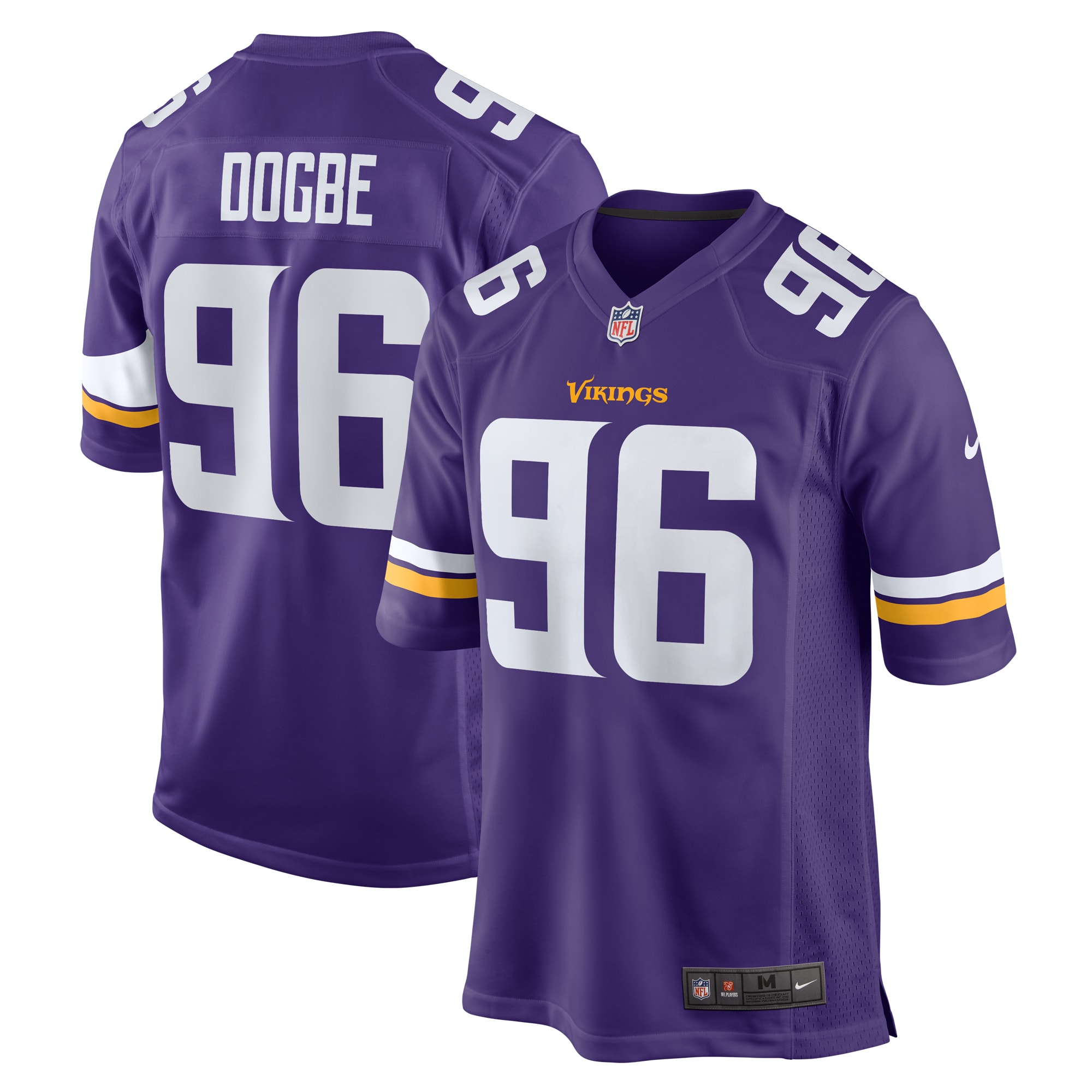 Men's Minnesota Vikings Michael Dogbe  Purple Team Game Jersey