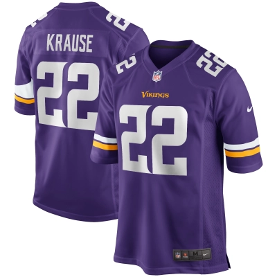 Men's Minnesota Vikings Paul Krause Purple Game Retired Player Jersey 01