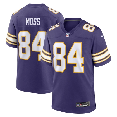Men's Minnesota Vikings Randy Moss Purple Classic Retired Player Game Jersey 01