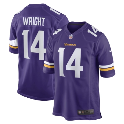 Men's Minnesota Vikings Ryan Wright Purple Game Player Jersey 01