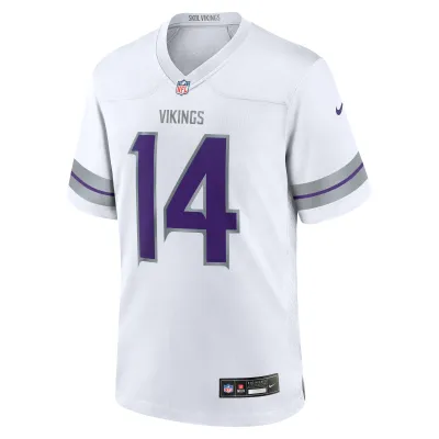 Men's Minnesota Vikings Sam Darnold White Alternate Game Player Jersey 02