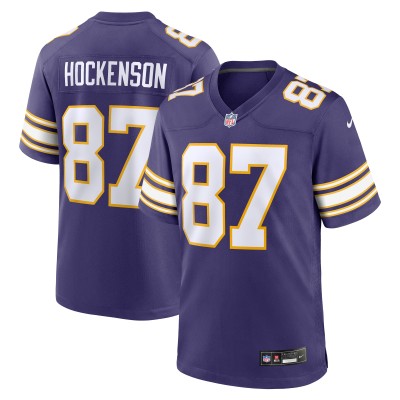 Men's Minnesota Vikings T.J. Hockenson Purple Classic Player Game Jersey 01
