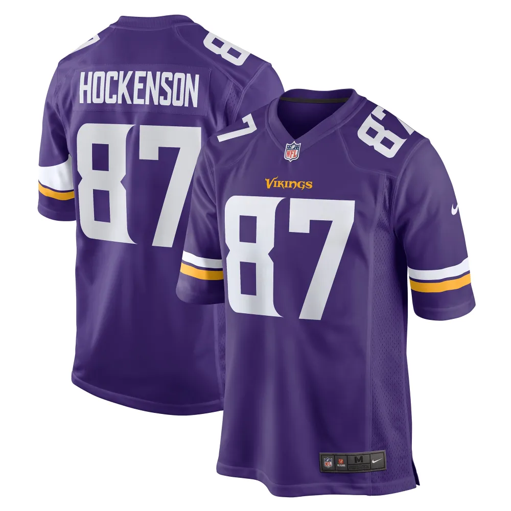 Men's Minnesota Vikings T.J. Hockenson Purple Game Player Jersey