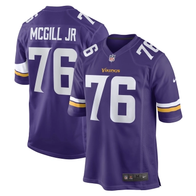 Men's Minnesota Vikings T.Y. McGill Jr. Purple Game Player Jersey 01