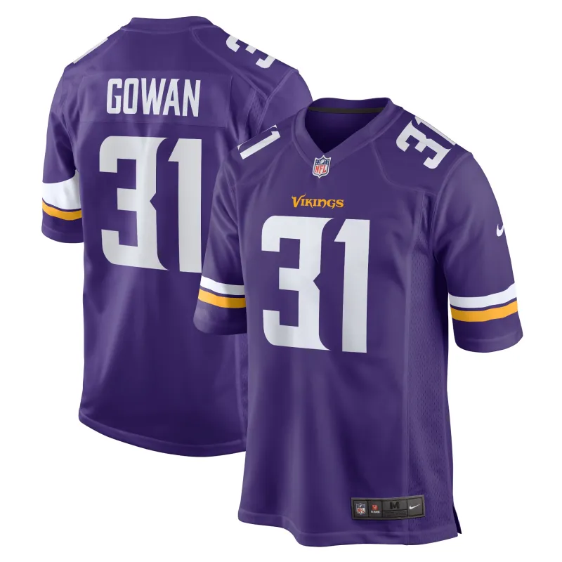 Men's Minnesota Vikings Tay Gowan Purple Home Game Player Jersey