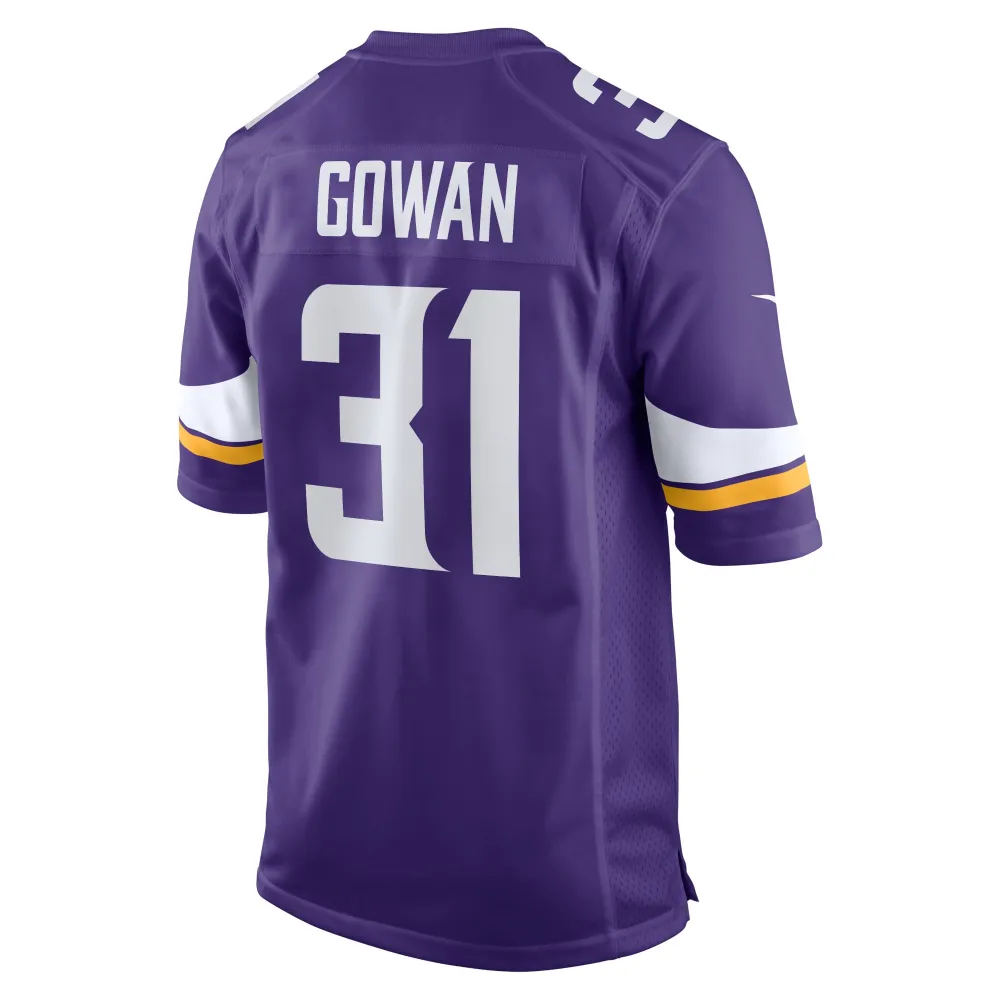 Men's Minnesota Vikings Tay Gowan Purple Home Game Player Jersey