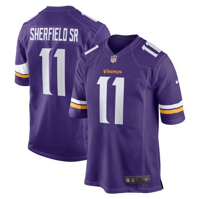 Men's Minnesota Vikings Trent Sherfield Sr.  Purple Game Jersey 01