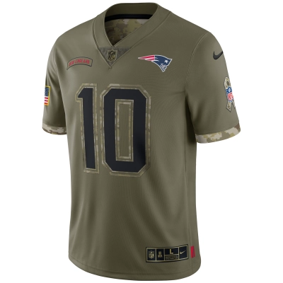 Men's New England Patriots Olive 2022 Salute To Service Limited Jersey 02