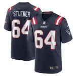 Men's New England Patriots Andrew Stueber Navy Game Player Jersey