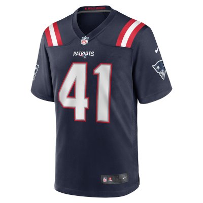 Men's New England Patriots Brenden Schooler Navy Game Player Jersey 02