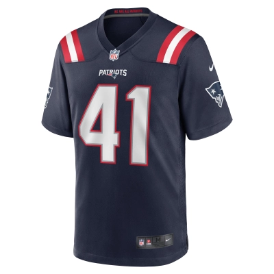 Men's New England Patriots Brenden Schooler Navy Game Player Jersey 02