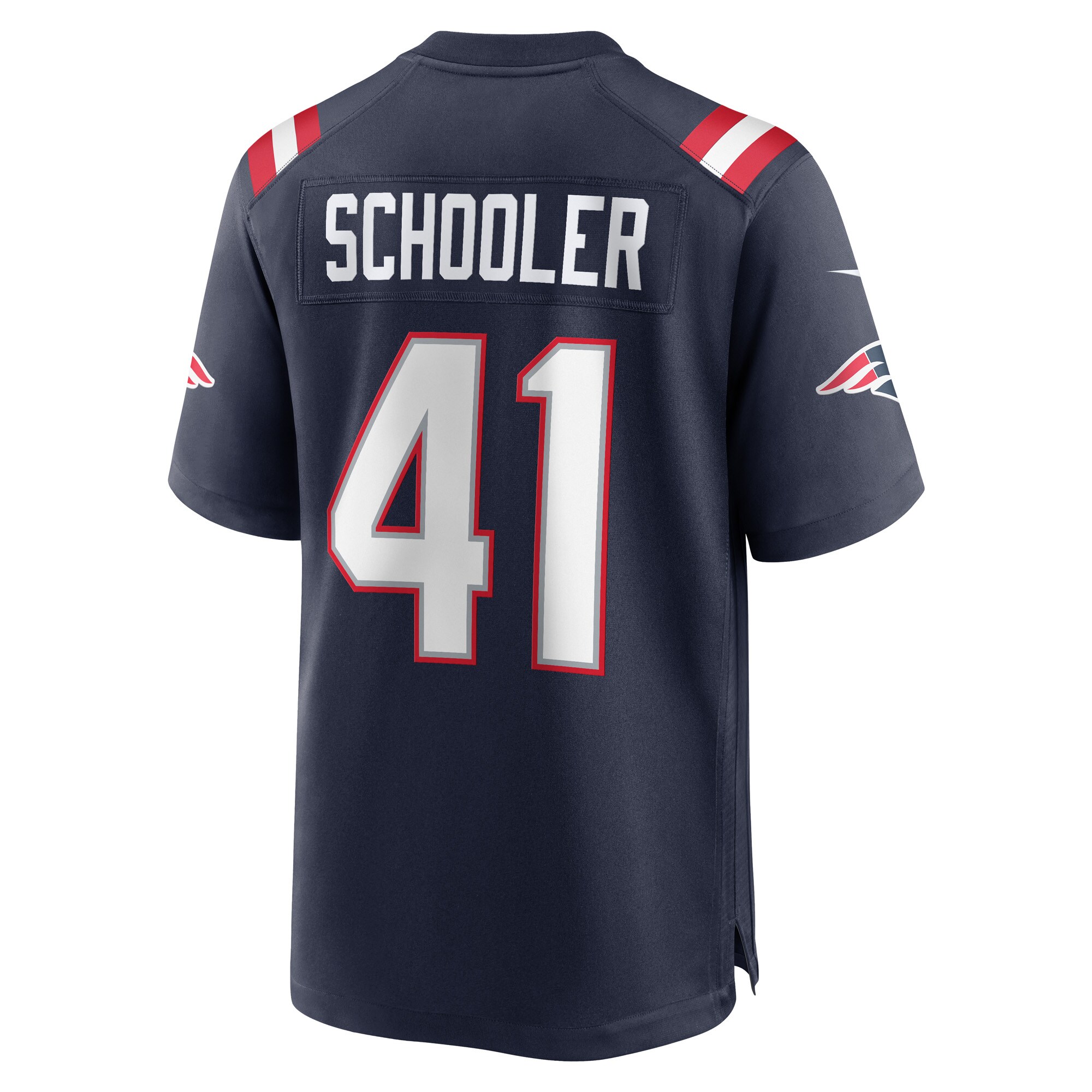 Men's New England Patriots Brenden Schooler Navy Game Player Jersey