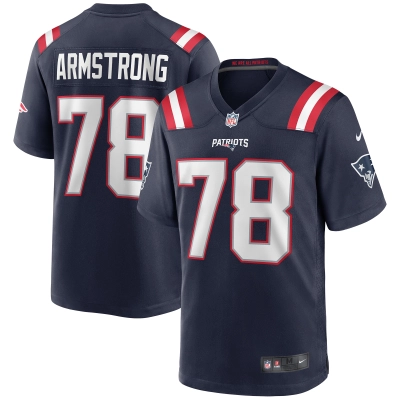 Men's New England Patriots Bruce Armstrong Navy Game Retired Player Jersey 01