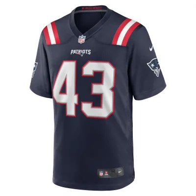 Men's New England Patriots Calvin Munson Navy Home Game Player Jersey 02