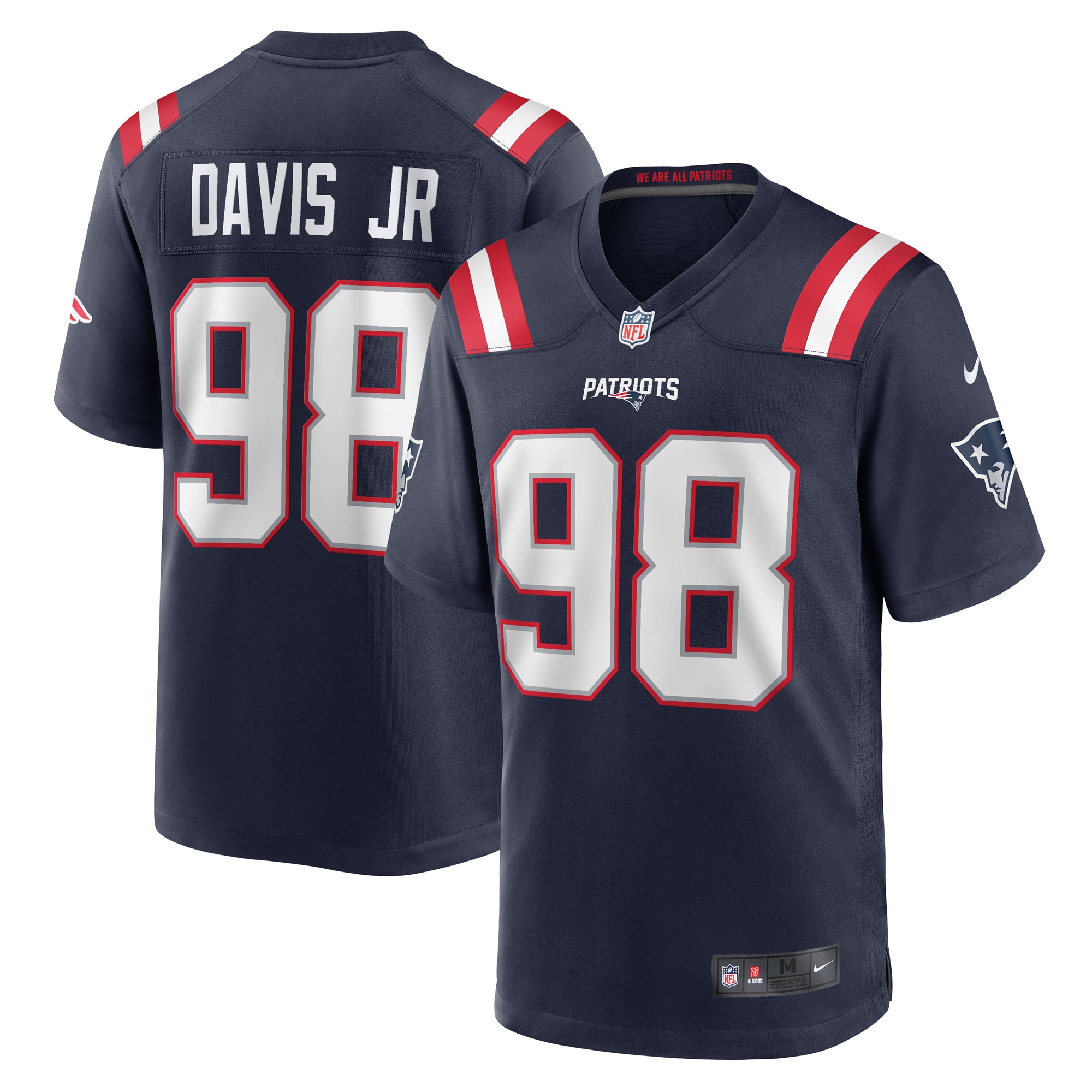 Men's New England Patriots Carl Davis Jr. Navy Game Player Jersey