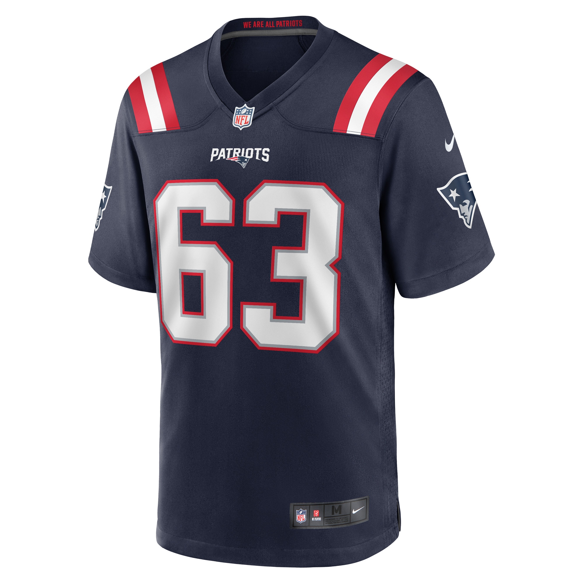 Men's New England Patriots Chasen Hines Navy Game Player Jersey