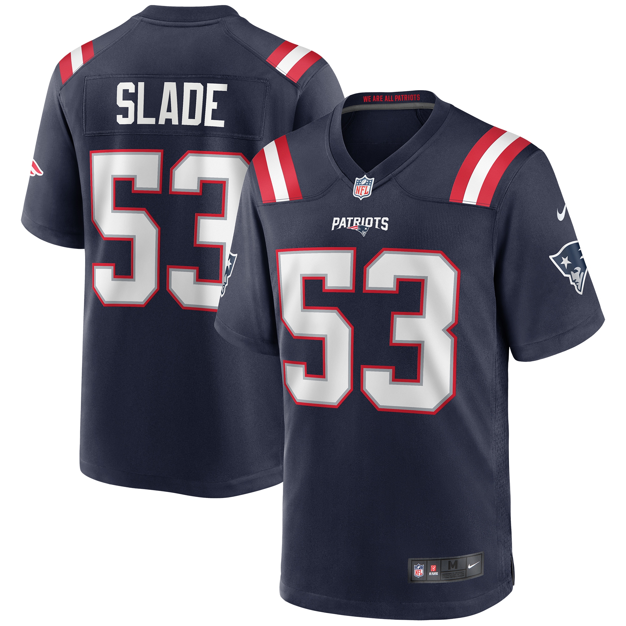 Men's New England Patriots Chris Slade Navy Game Retired Player Jersey