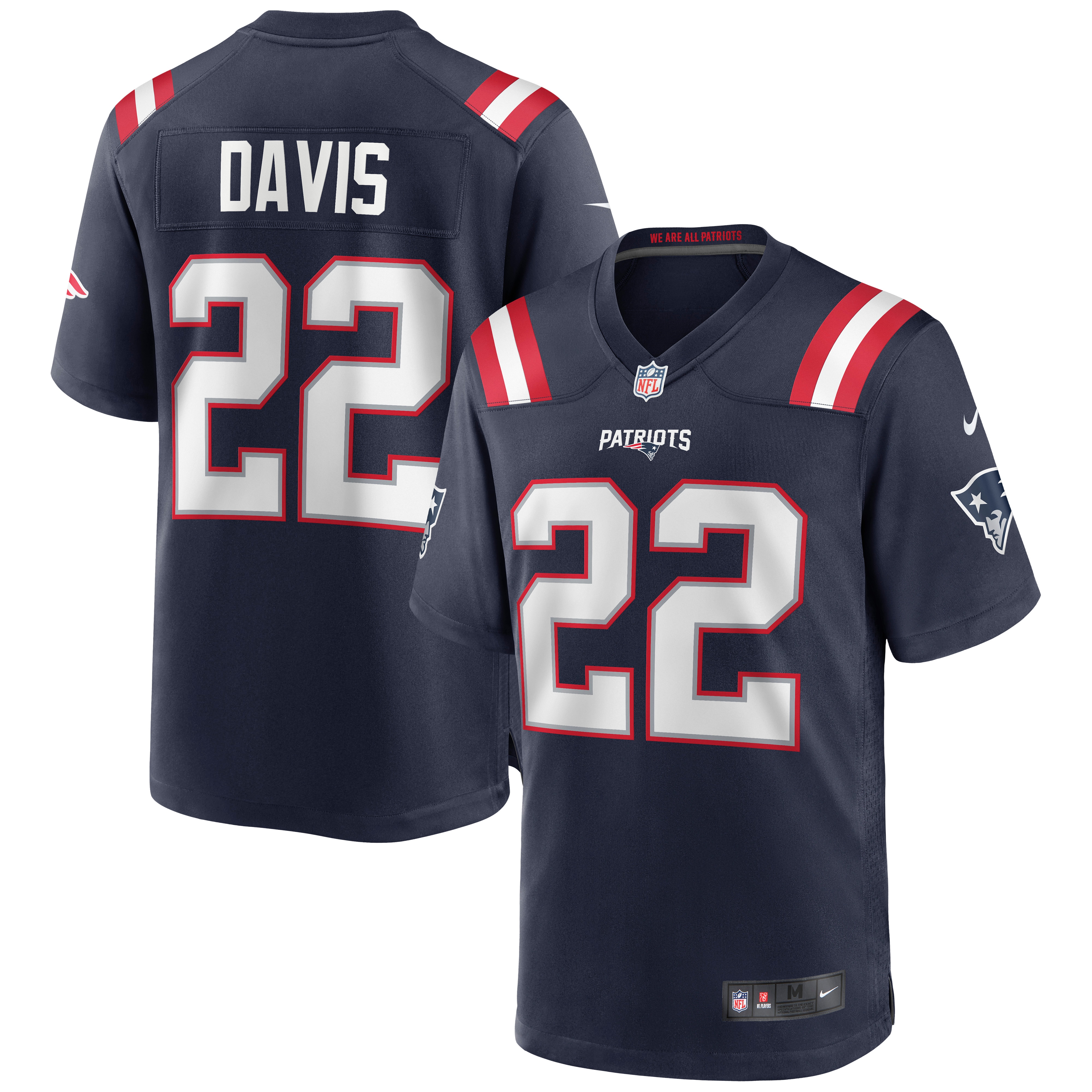 Men's New England Patriots Cody Davis Navy Game Jersey