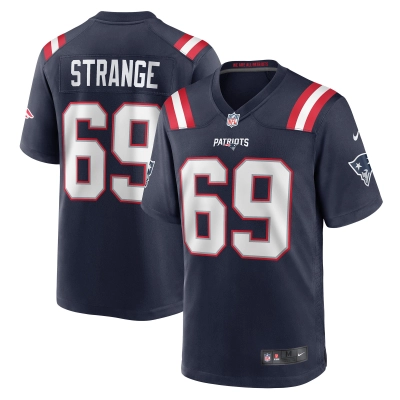 Men's New England Patriots Cole Strange Navy Player Game Jersey 01