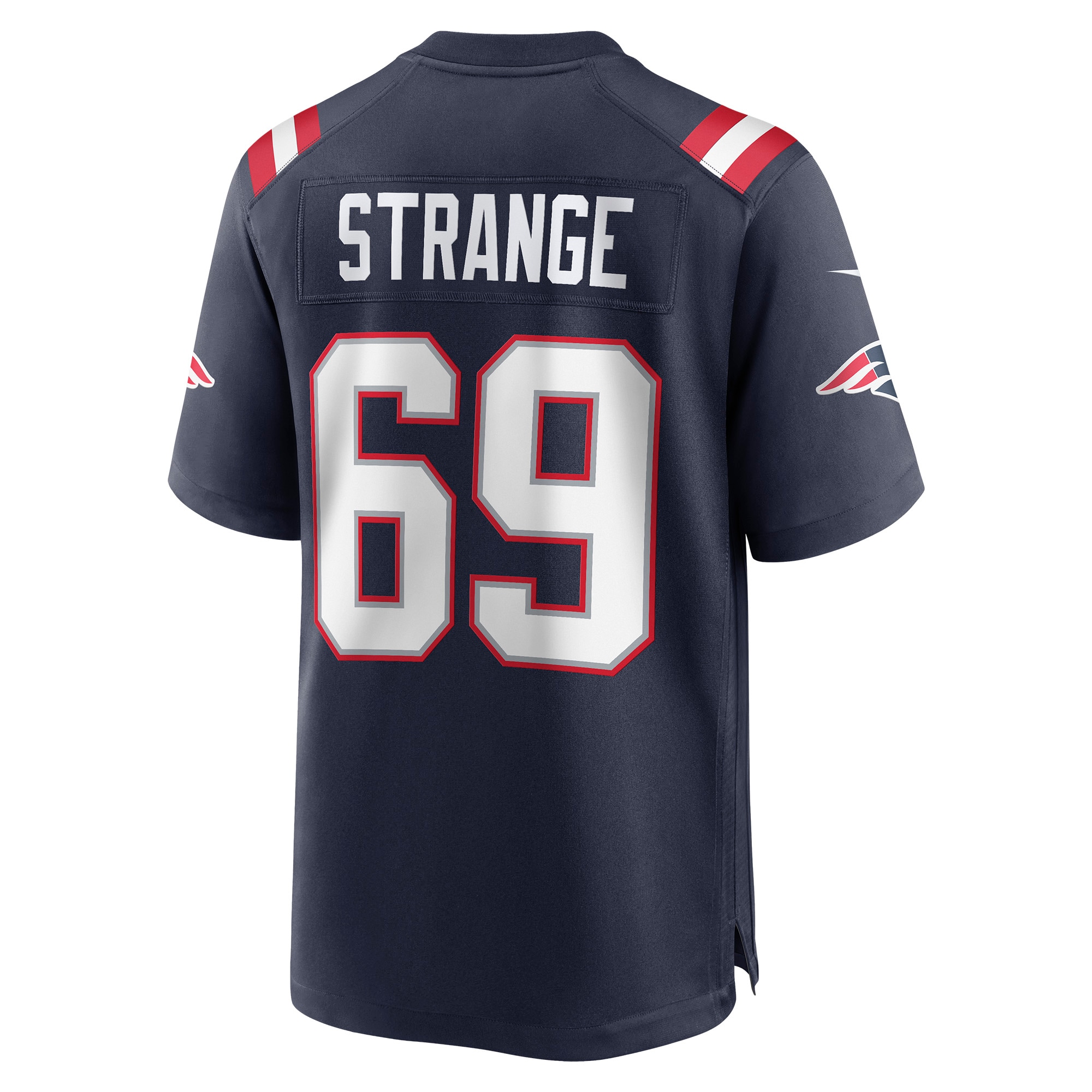 Men's New England Patriots Cole Strange Navy Player Game Jersey