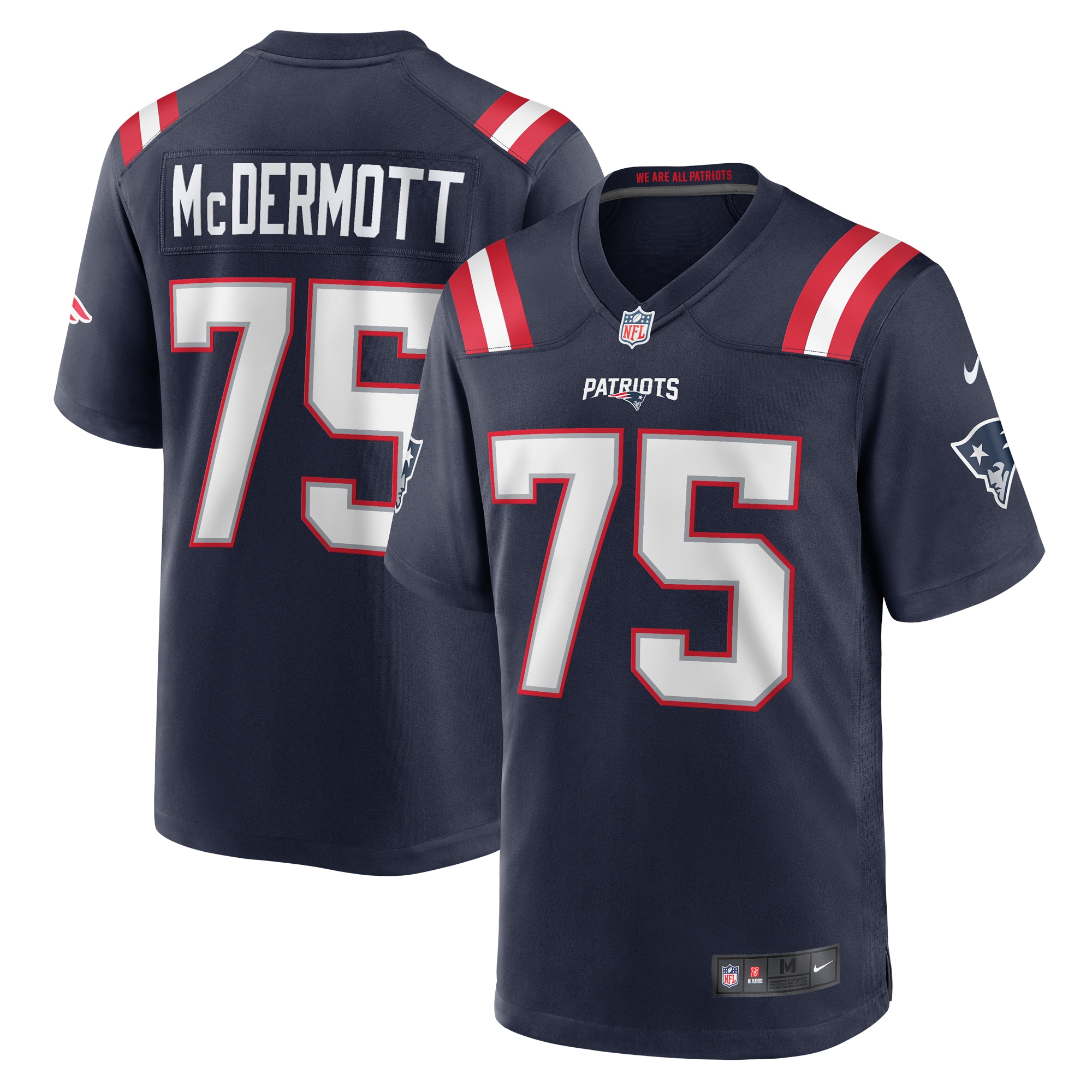Men's New England Patriots Conor McDermott Navy Home Game Player Jersey