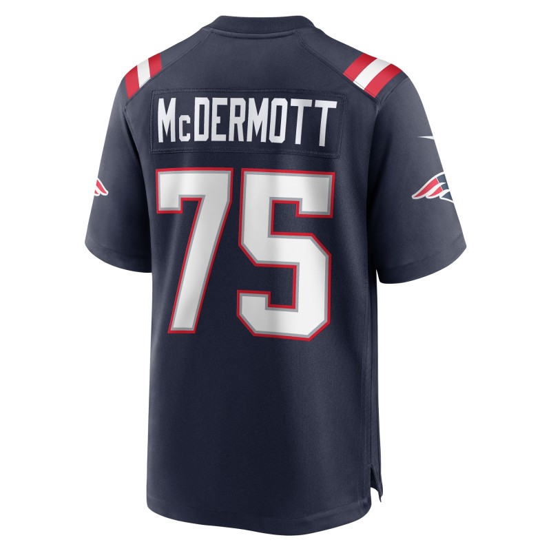 Men's New England Patriots Conor McDermott Navy Home Game Player Jersey