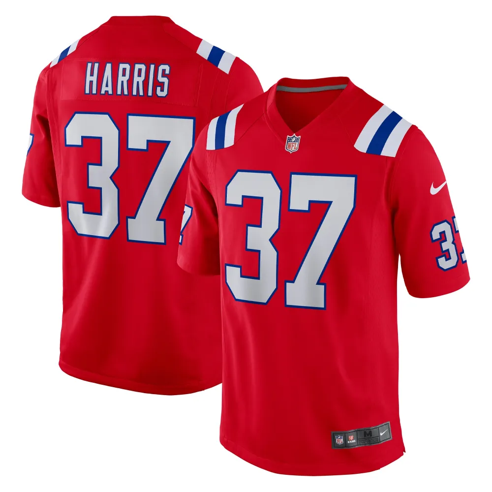 Men's New England Patriots Damien Harris  Red Alternate Game Jersey