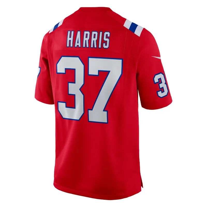 Men's New England Patriots Damien Harris  Red Alternate Game Jersey