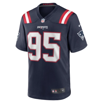 Men's New England Patriots Daniel Ekuale Navy Game Player Jersey 02