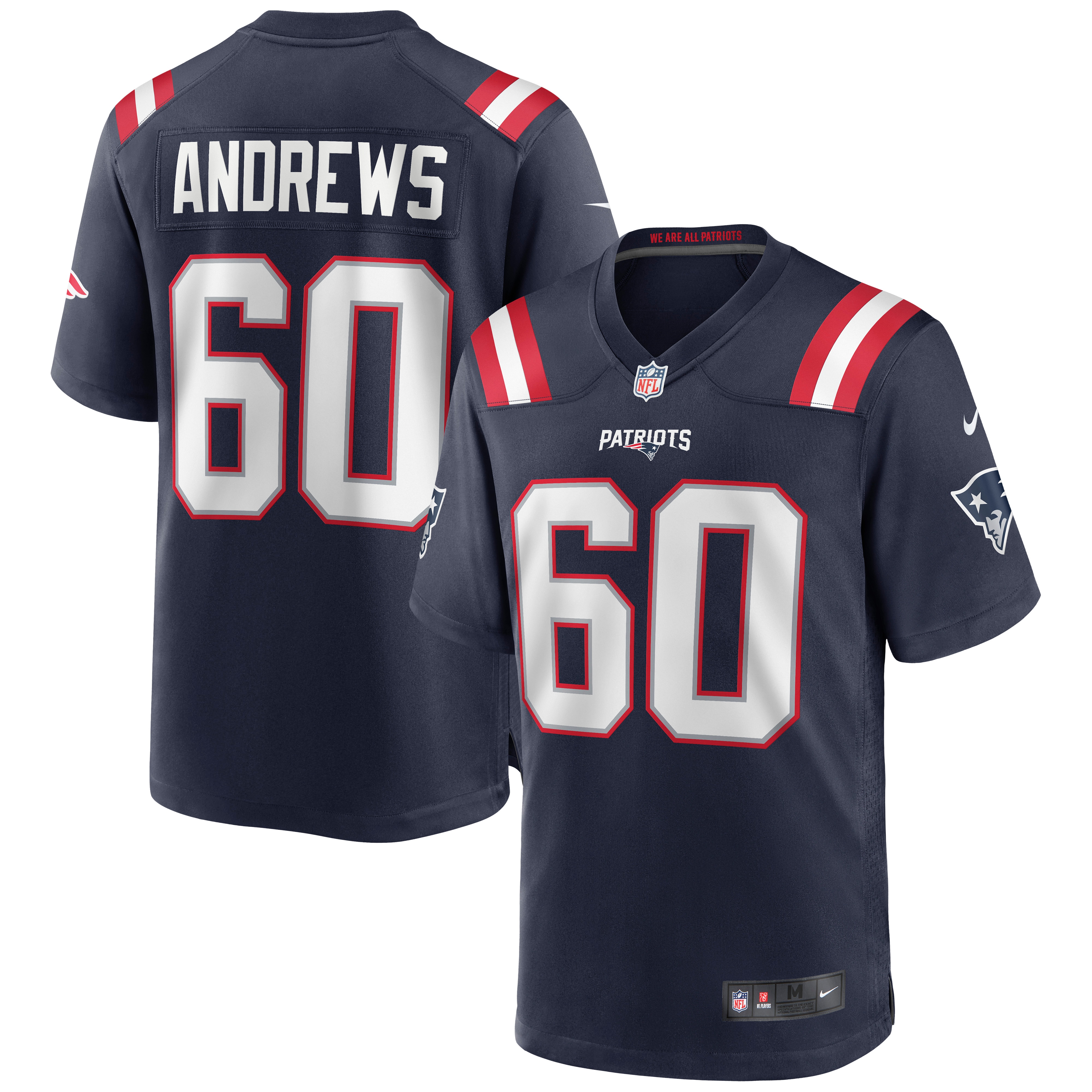 Men's New England Patriots David Andrews Navy Game Jersey