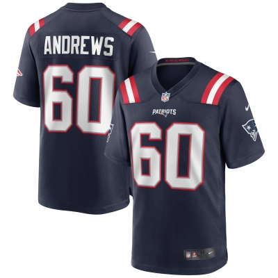 Men's New England Patriots David Andrews Navy Game Jersey 01