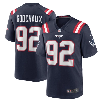 Men's New England Patriots Davon Godchaux Navy Game Jersey 01