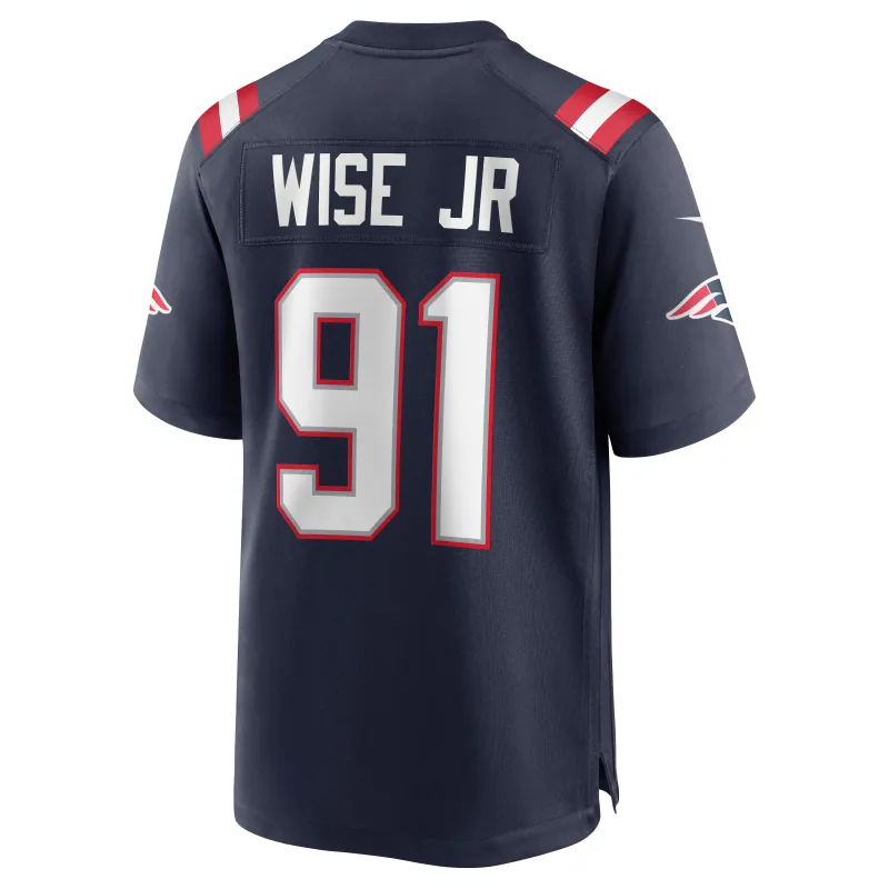 Men's New England Patriots Deatrich Wise Jr. Navy Game Jersey