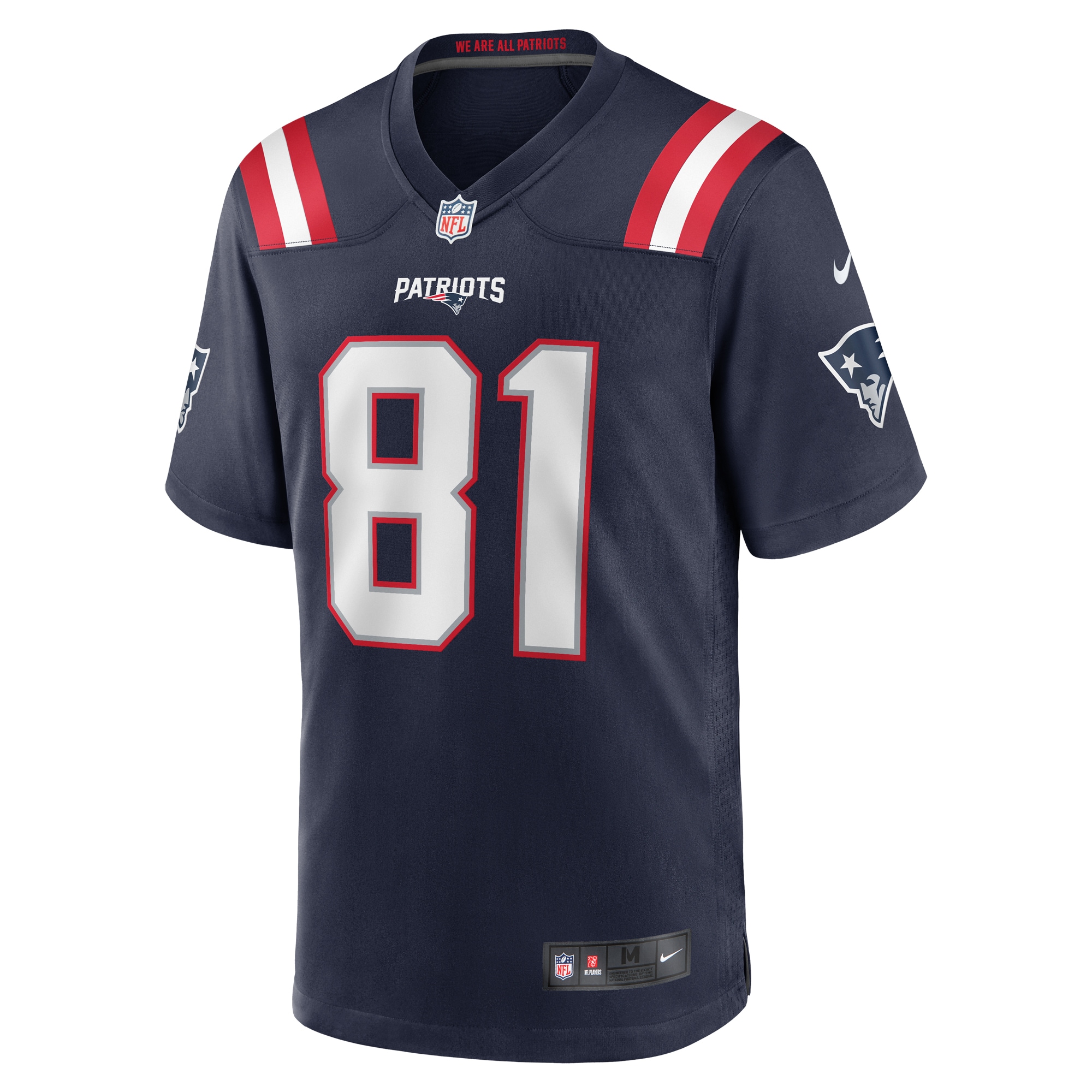 Men's New England Patriots Demario Douglas  Navy Game Jersey