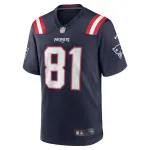 Men's New England Patriots Demario Douglas  Navy Game Jersey