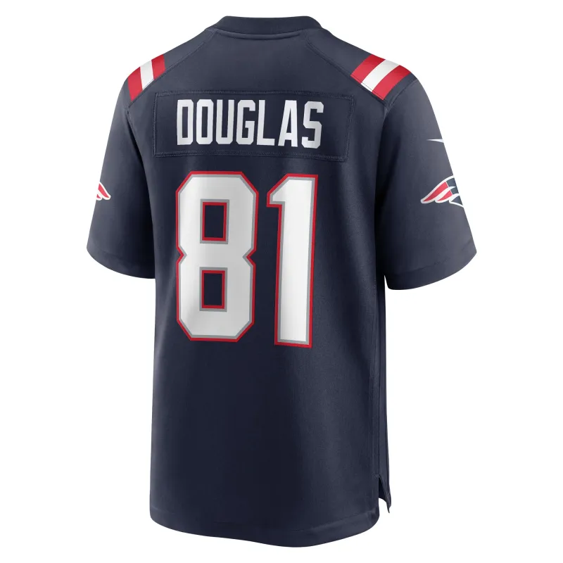 Men's New England Patriots Demario Douglas  Navy Game Jersey
