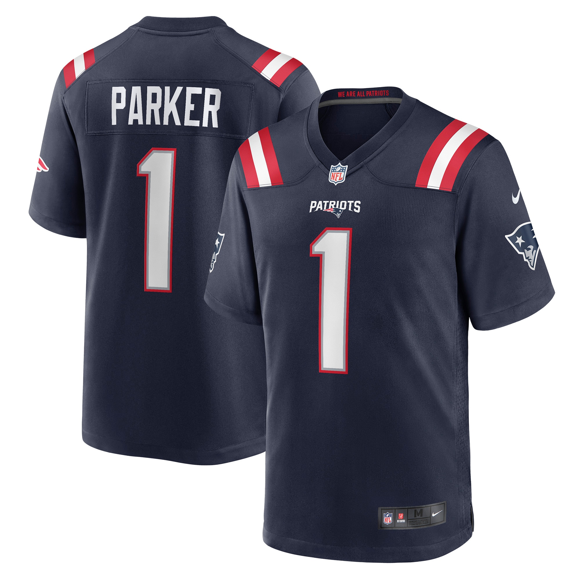 Men's New England Patriots DeVante Parker Navy Game Jersey