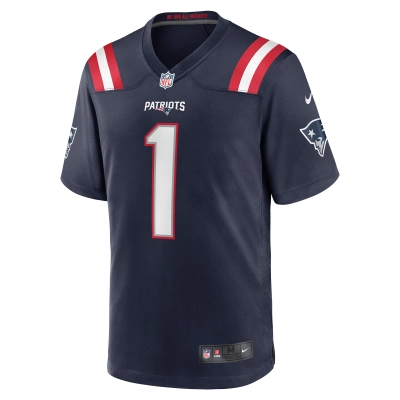 Men's New England Patriots DeVante Parker Navy Game Jersey 02