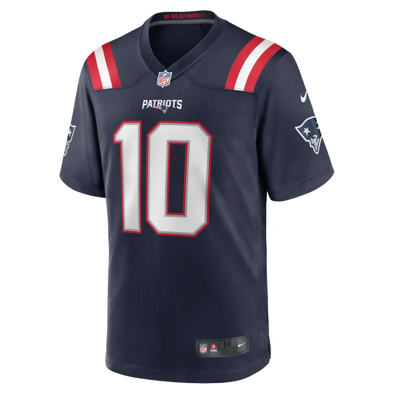 Men's New England Patriots Drake Maye Navy 2024 NFL Draft First Round Pick Player Game Jersey