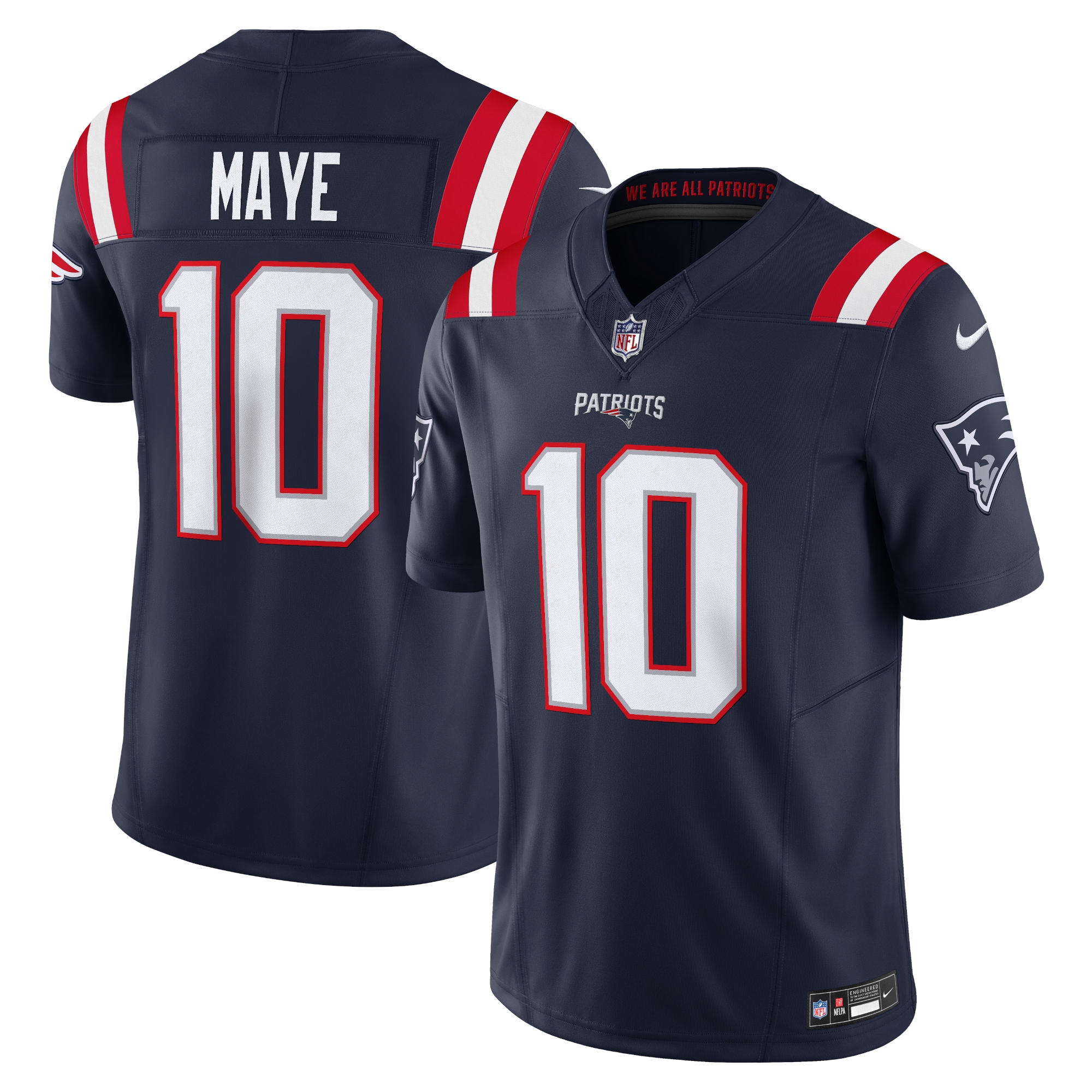 Men's New England Patriots Drake Maye Navy Vapor F.U.S.E. Limited Jersey