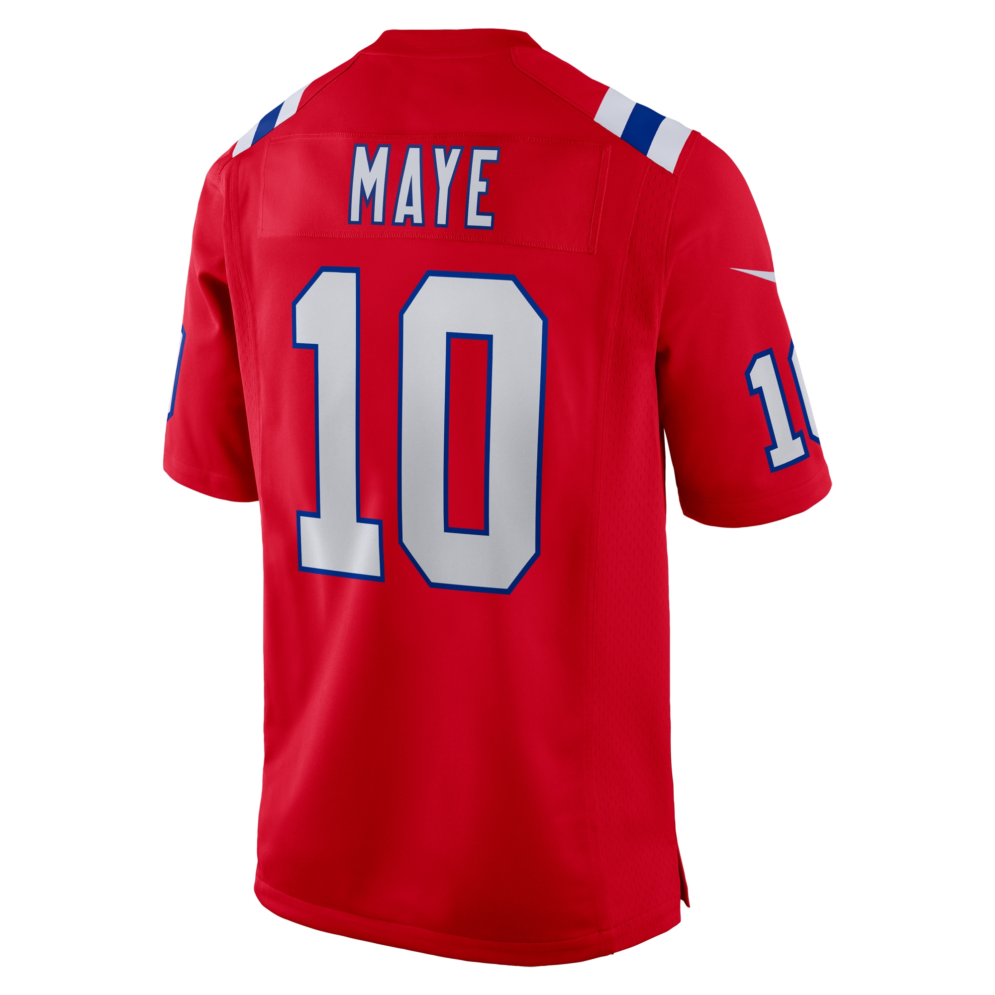 Men's New England Patriots Drake Maye Red 2024 NFL Draft First Round Pick Player Game Jersey