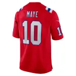 Men's New England Patriots Drake Maye Red 2024 NFL Draft First Round Pick Player Game Jersey