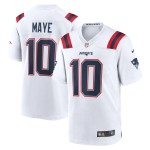 Men's New England Patriots Drake Maye White 2024 NFL Draft First Round Pick Player Game Jersey
